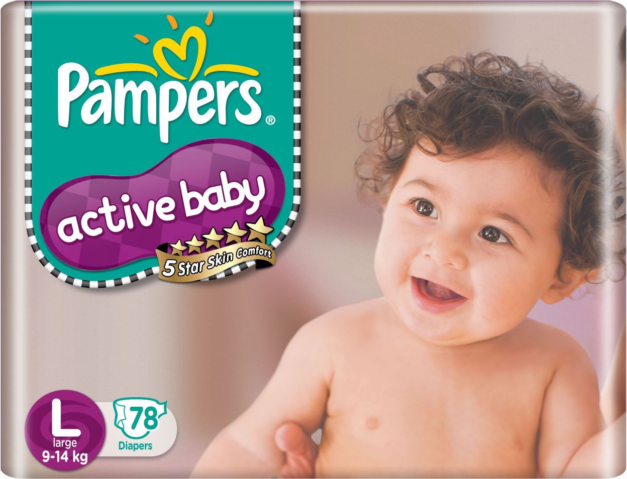 pampers active baby large 78 price