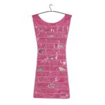 Urban Living Dress Shaped Jewelry Organizer (PINK,CANVAS BODY , PLASTIC POCKETS)