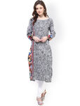 La Firangi Black & White Printed Kurta