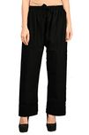 Vastraa Fusion Women Black Khadi Cotton Palazzo