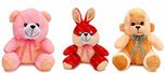 Richy Toys 25 Cm Combo Rabbit Monkey And Teddy Soft Toy For Kids - Multi Color