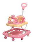 Mee Mee Baby Walker with Adjustable Height and Push Handle Bar (Pink)