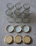 The Retailer House Glass Jar 250 Gram Capacity With Metal Gold Color Rust Proof Air Tight Cap,(Set Of 6 Pcs )