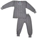 kuchipoo Unisex Regular Fit Thermal Top and Pyjama Set (KUC-THR-104_3-4 Years_Grey)