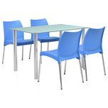 @home by Nilkamal Napoli Four Seater Dining Table Set (Blue)
