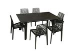 Supreme Bison Six Seater Dining Table Set (Black)