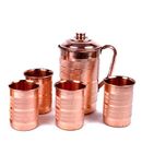 Copper Factory Pure Copper Jug Kala And 4 Glass Set : Ayurvedic Healing