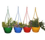 First Smart Deal Plastic Hanging Pot Multi (Pack of 4),Multicolor