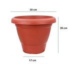 First Smart Deal 12 Inch Planter Pot With 9 Inch Tray Pack of 4 - Brown