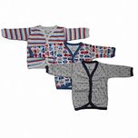 NammaBaby Kids Cotton Front Open Full Sleeves Vest- Tshirt Set Of 3 (795466123_Yellow_3-6 months)
