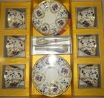 Famacart Home decor Tableware Serving Gold Tea cups Coffee cups Set of 6 Cups and Saucers Spoon