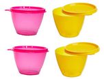 Tupperware Bowled Over Plastic Container Set, 450ml, Set of 4, Multicolour