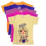 New Day Girls Cotton T-Shirt MultiColored Pack of Five