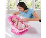 Toyboy Deluxe Baby Bather With Removable Head Support Cushion Infant Bath Aid - Pink