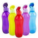 Cello Aqua Flip Polypropylene Bottle Set, 1 Litre, 5-Pieces, Multicolour