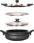 Pigeon By Stovekraft Belita Hard Anodized Super Cooker Set, 4-Pieces, Black
