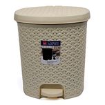 Cello Classic Plastic Pedal Bin 2, 12 Liters, Ivory