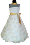 My Lil Princess Girls Golden Bow Dress (MLP_BOWGLD_32_Off-White_8-9 Years)