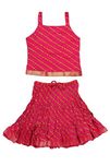 Jaipur Kala Kendra Baby Girls Casual Skirt Top Party Dress Lehanga Choli Summer Kids Gift Skirts Tops Blouse Pink 5-6 Years