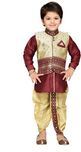 AJ Dezines Boys Festive & Party Ethnic Jacket, Kurta and Dhoti Pant Set