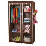 CbeeSo 6 Racks Portable Metal Wardrobe Closet- (CB260-BR)