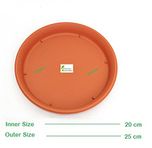 Vgreen Garden Store - 12 Inch Bottom Tray Terracotta Color (Set Of 5)