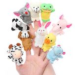 Kuhu Creations Animal Finger Puppet, Multi Color (Pack of 10)