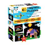 Play Panda Magnetic Puzzles Squares - 400 Colorful magnets, 200 puzzles, magnetic board, display stand