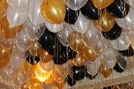 GrandShop 50412 Metallic HD Toy Balloons, Golden Black White (Pack of 50)