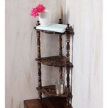 Onlineshoppee Wooden Mini Corner Rack Side Table Home DCor Carved End Table Furniture Shelves Special Deal Price
