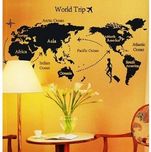 UberLyfe World Trip Map Wall Sticker Size 4 (Wall Covering Area: 80cm x 140cm) - WS-000131