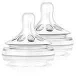 Philips Avent Natural Teat 4 Holes Fast Flow for 6months and above, Pack of 2