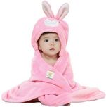 Brandonn Abstract Single Hooded Baby Blanket Pink