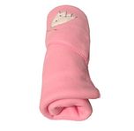My NewBorn Baby Polar Fleece Hooded Blanket (Pink, Large)