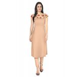 Ziyaa Brown Printed Crepe Straight Kurti