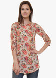 Ruhaan's Beige Printed Tunic