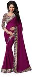 Indianbeauty Solid, Printed Bollywood Chiffon Saree