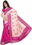 Mahadevi Self Design, Embroidered, Woven Chanderi Chanderi, Silk Saree