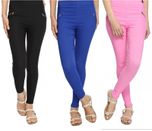 Wajbee Women Solid Color Cotton Lycra Jegging-Pack of 3