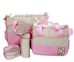 Baby Bucket Baby Diaper Nappy Changing Baby Diaper Bag/Baby Bag/Mummy Bag/Handbag (5 pcs. Set Pink)