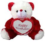 Saugat Traders Birthday Gift For Girlfriend/Wife Happy Birthday Teddy With Heart Soft Toy- 40 cm.