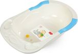 LuvLap Baby Bathtub with Anti-Slip (White&Blue)