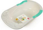 LuvLap Baby Bathtub with Anti-Slip (White&Green)