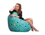 ORKA   Digital Printed Bean Bag XL (Filled With Beans) - Green & Black