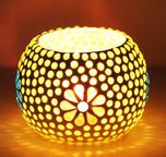 SR Crafts Handmade Mosaic Tealight is brought to you by SR Crafts Glass 1 - Cup Tealight Holder(Multicolor, Pack of 1)