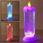 Atorakushon 26cm Decorative SEQUINNED LED CANDLE ILLUSION Colour changing USB LED light Water Glitter Spinner Candle FOR DIWALI BIRTHDAY PARTY