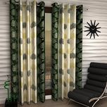 Home Sizzler 2 Piece Eyelet Polyester Window Curtain - 5ft, Green