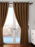 SWAYAM Brown Single Reversible Blackout Long Door Curtain
