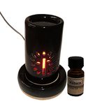 Pure Source India Micro 100 Tools Electric Aroma Diffuser Round Small Black And 10 ml Relaxing Aroma Oil.