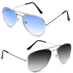 Sheomy UV Protected Aviator Unisex Sunglasses Combo (SUN-0000080|55|Multicolour)